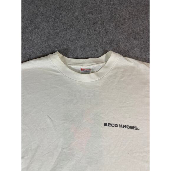 VINTAGE Hanes Shirt Mens 2XL White Beco Knows Get It In On Cow Golf Graphic Tee - Picture 5 of 7